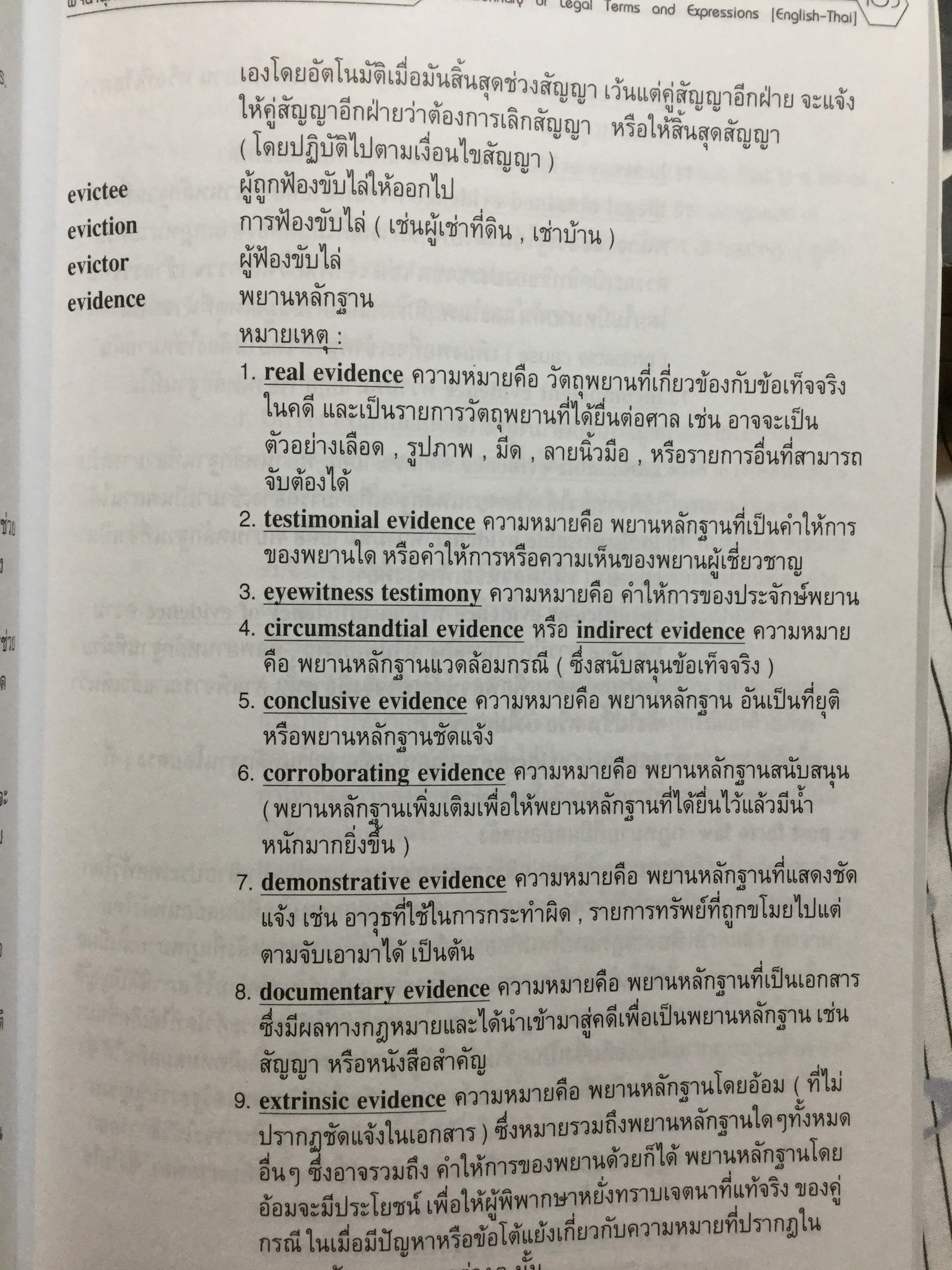 พจนานุกรมคำศัพท์กฎหมายและการใช้เป็นคำ. อังกฤษ-ไทย. เหมาะสำหรับนักศึกษาระดับปริญญาตรี-โท-เอก 0 กก.