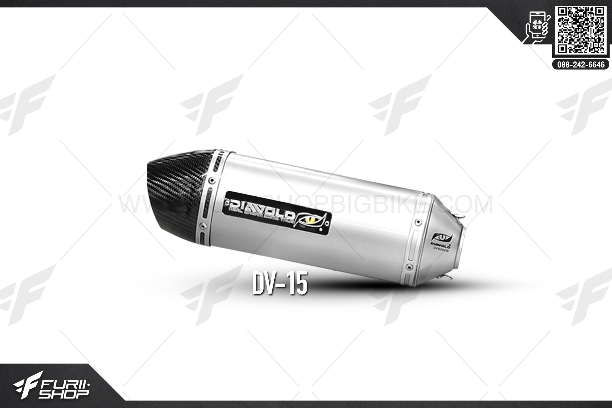 ท่อมอเตอร์ไซค์ DIAVOLO DV15 SLIP-ON FOR KAWASAKI Z300 NINJA300 ท่อแต่ง ท่อสูตร ท่อบิ๊กไบค์ ท่อBigbike ท่อไอเสีย