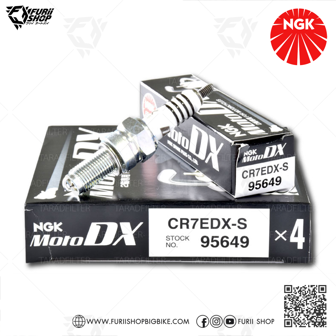 NGK หัวเทียน MotoDX ขั้ว Ruthenium CR7EDX-S อัพเกรด NGK C7E / CR7E / CR7EK / CR7EGP / CR7EIX [ : for TMAX / Royal Enfield Himalayan 400 / Interceptor 650 / Continental GT 650 ] (1 หัว)