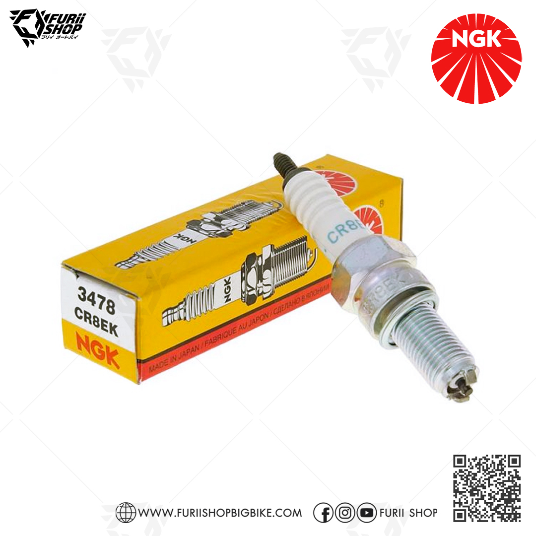 หัวเทียน NGK CR8EK ขั้ว NICKEL 2 เขี้ยว ใช้สำหรับ New Vespa , CBR150, Ninja250, Ninja300, YZF-R3, Gladius, V-storm , TNT300