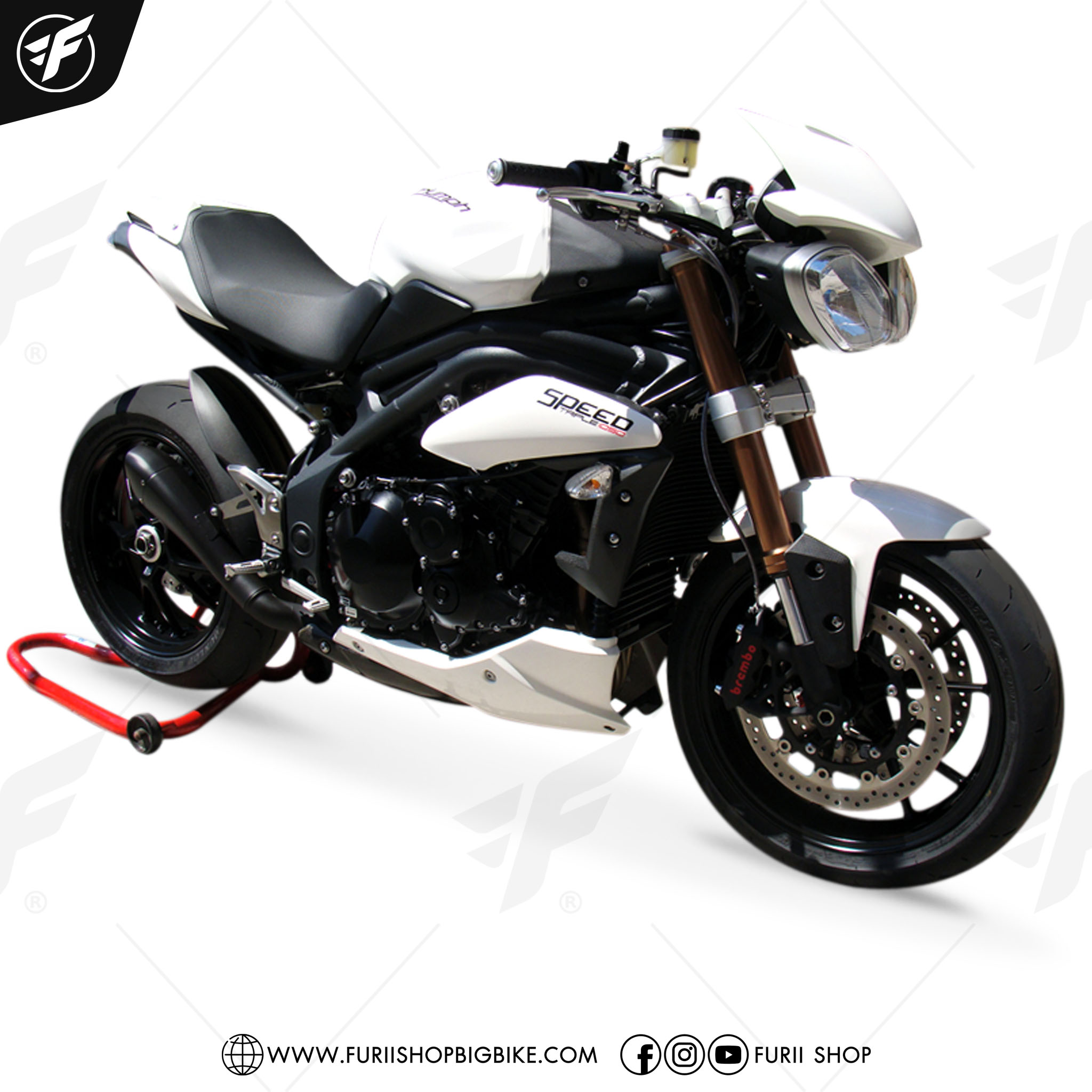 ท่อ HP CORSE SLIP ON HYDROFORM BLACK FOR Triumph Street Triple 675 13-16