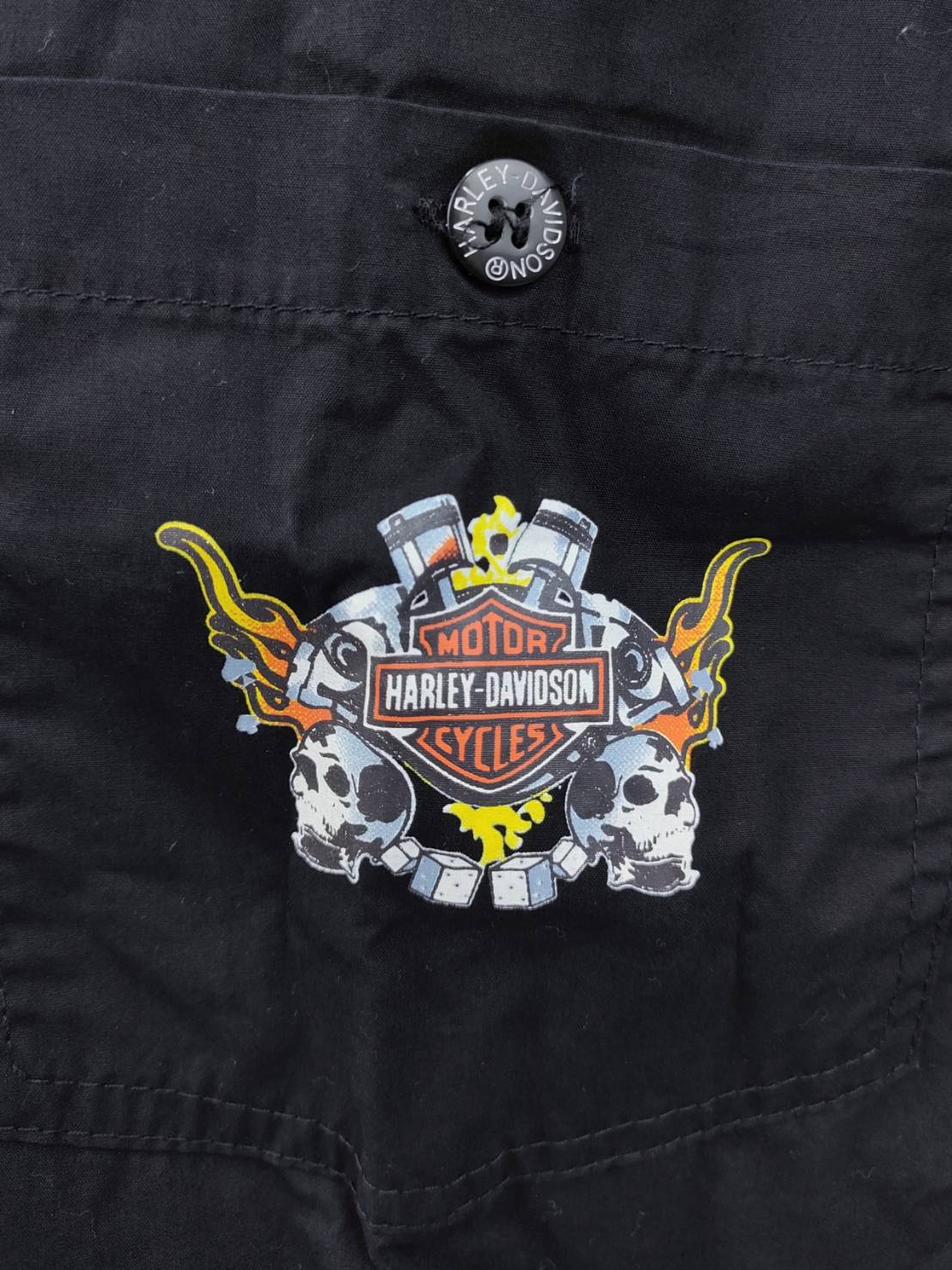 เสื้อ Shirt H-D พิมพ์ลาย โลโก้ เครื่องหัวกะโหลกคู่ ไซส์ L,XL