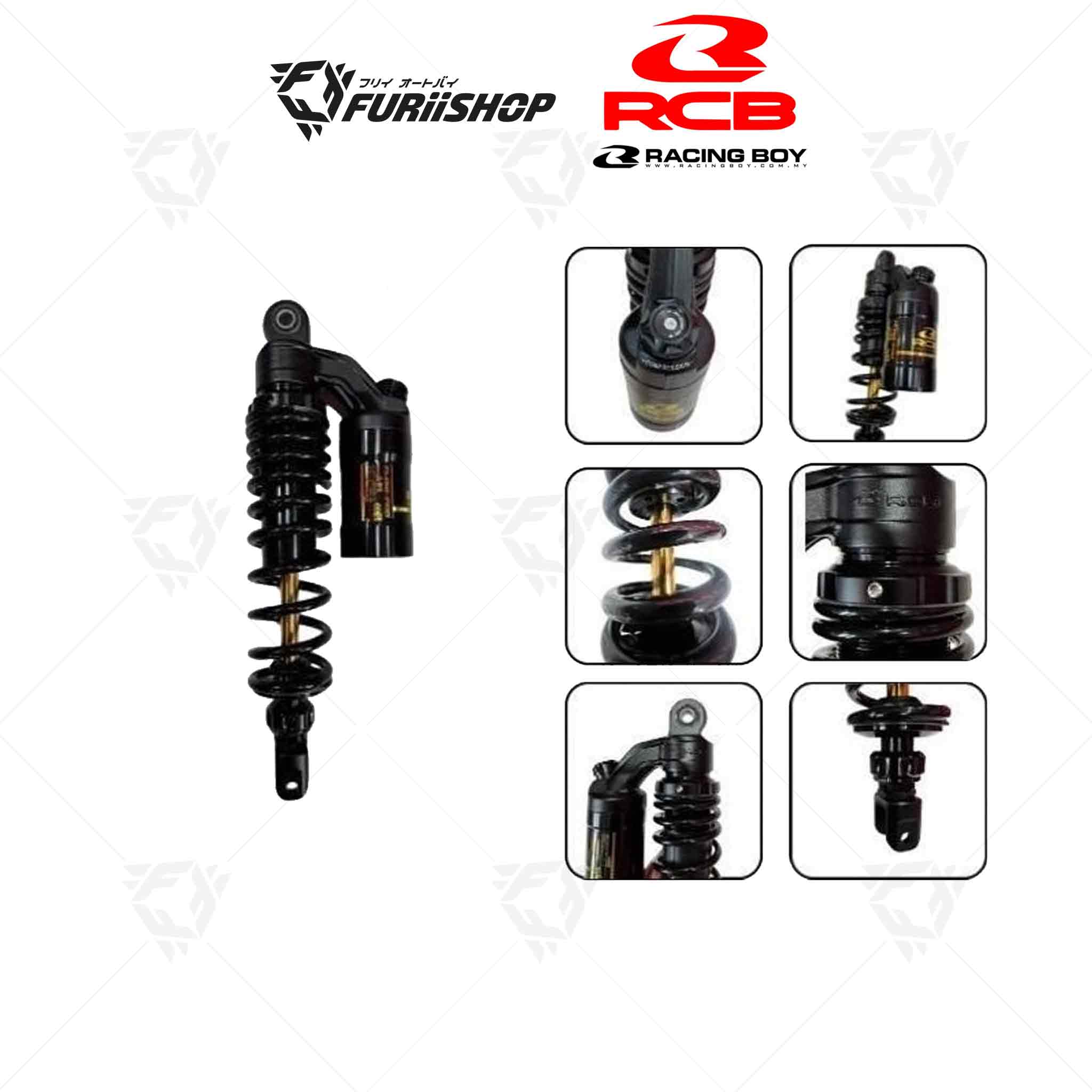 โช๊ค RCB Flow Pro สีดำ For Vario160 340mm