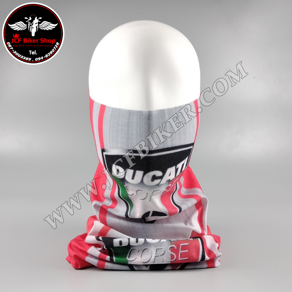 ผ้าบัฟ Ducati สีแดงแถบเทา