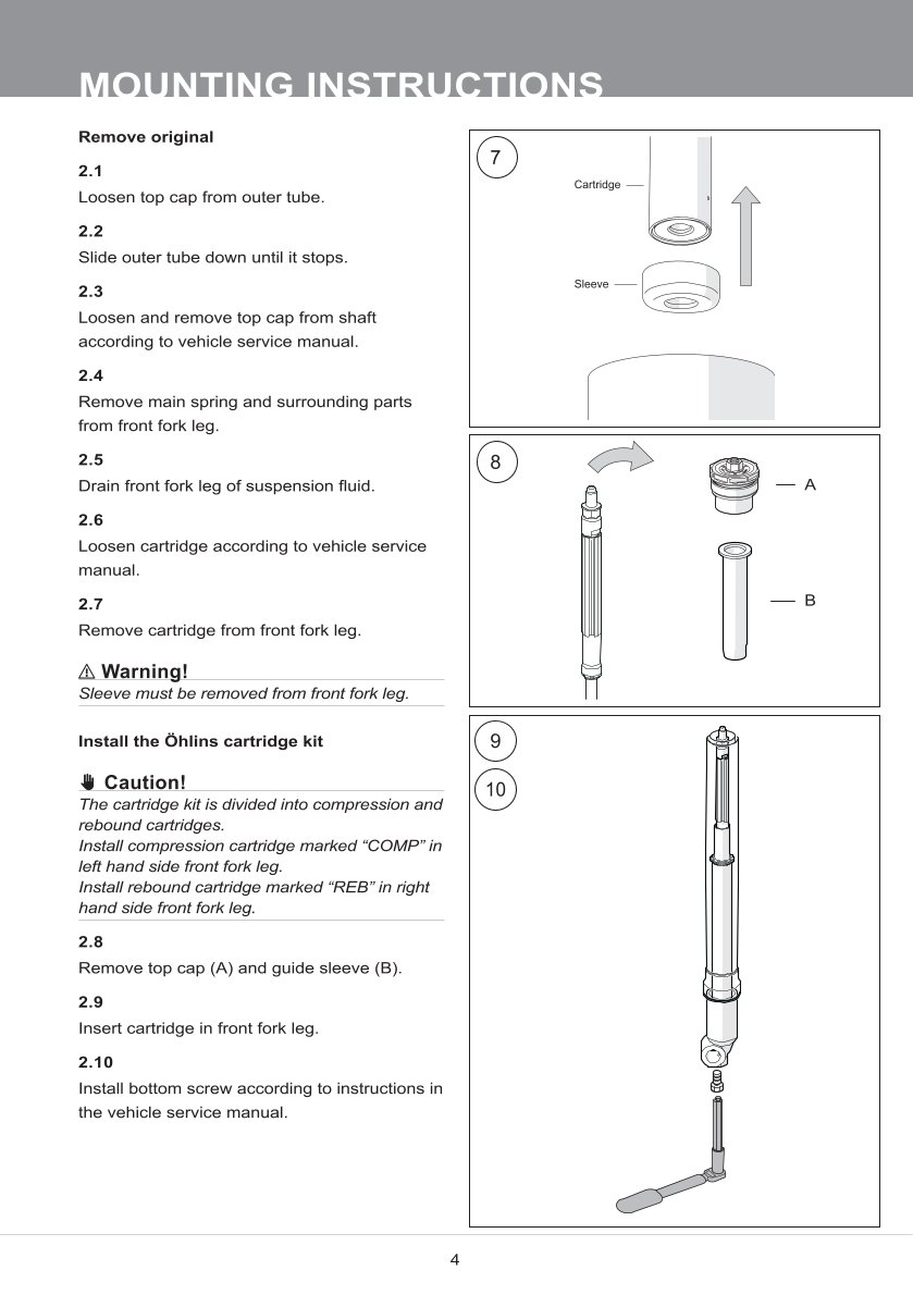 สปริงโช้คหน้า Ohlins FKA113 For Triumph Scrambler 1200 XE (Showa) 2019-2022