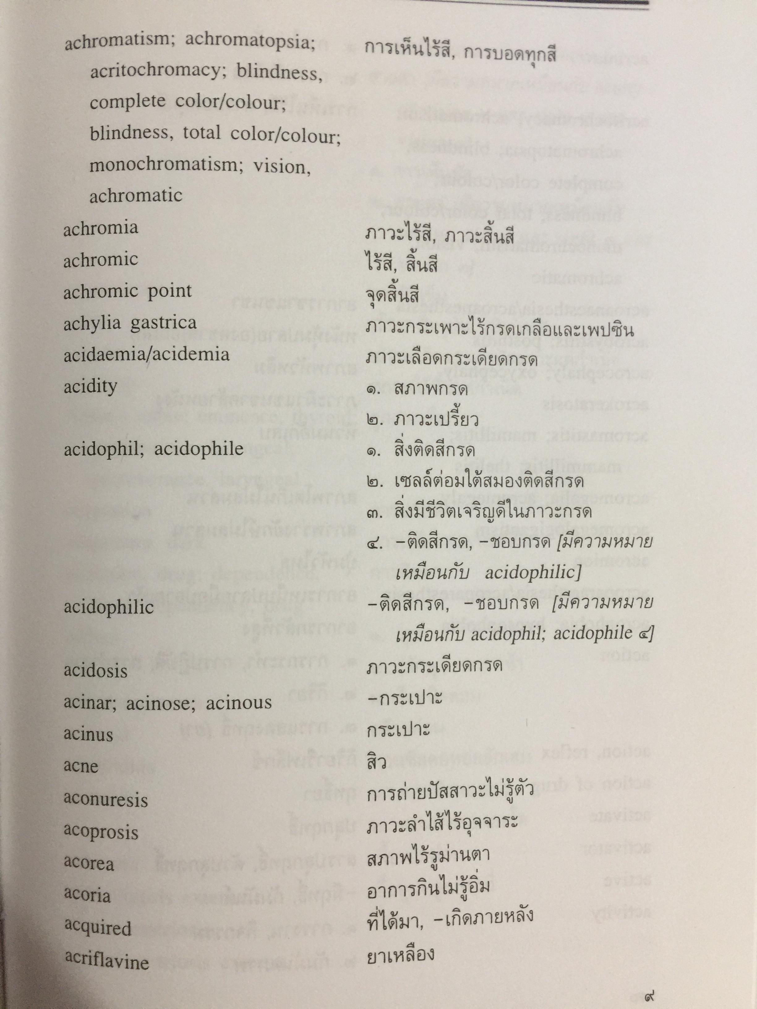 ศัพท์แพทย์ศาสตร์. อังกฤษ-ไทย. ฉบับราชบัณฑิตสถาน 7,500 กรัม