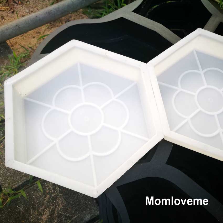 แม่พิมพ์ทางเดิน diy ขนาด 28x23x5 cm ลายดอกไม้ 6 เหลี่ยม
