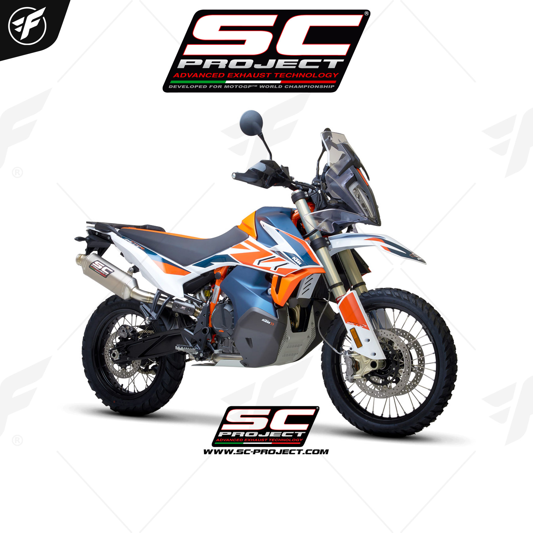 KTM 790 Adventure (2019 - 2020) Rally Raid Muffler, Titanium, with Titanium end cap