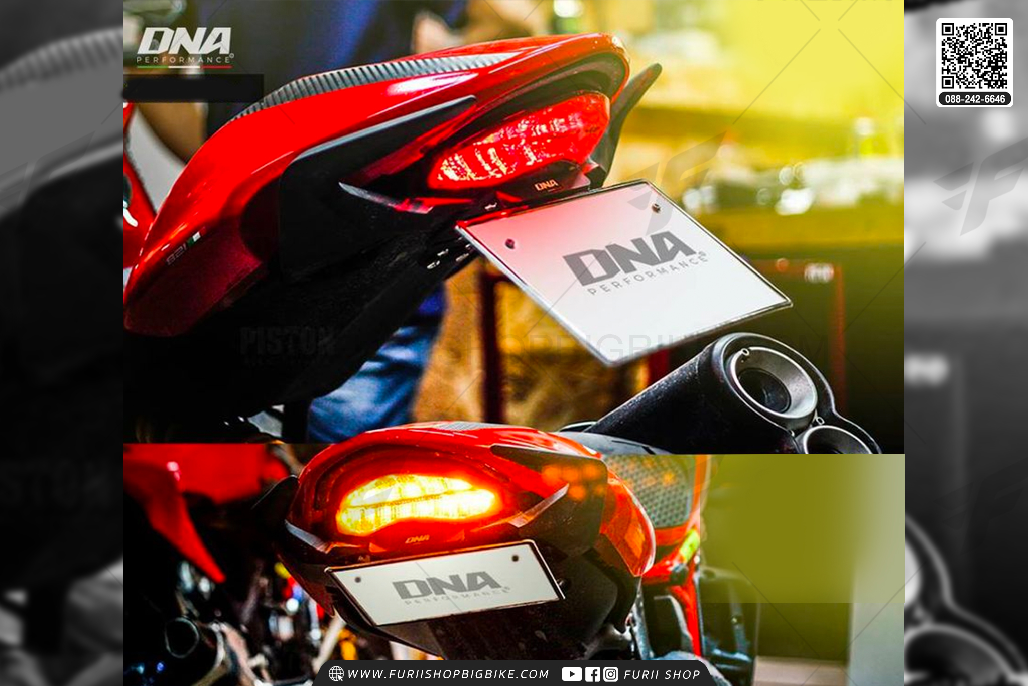 ท้ายสั้นแม่เหล็กพับได้ Tail Tidy DNA Performance รุ่น Evo For Ducati Monster797, 821