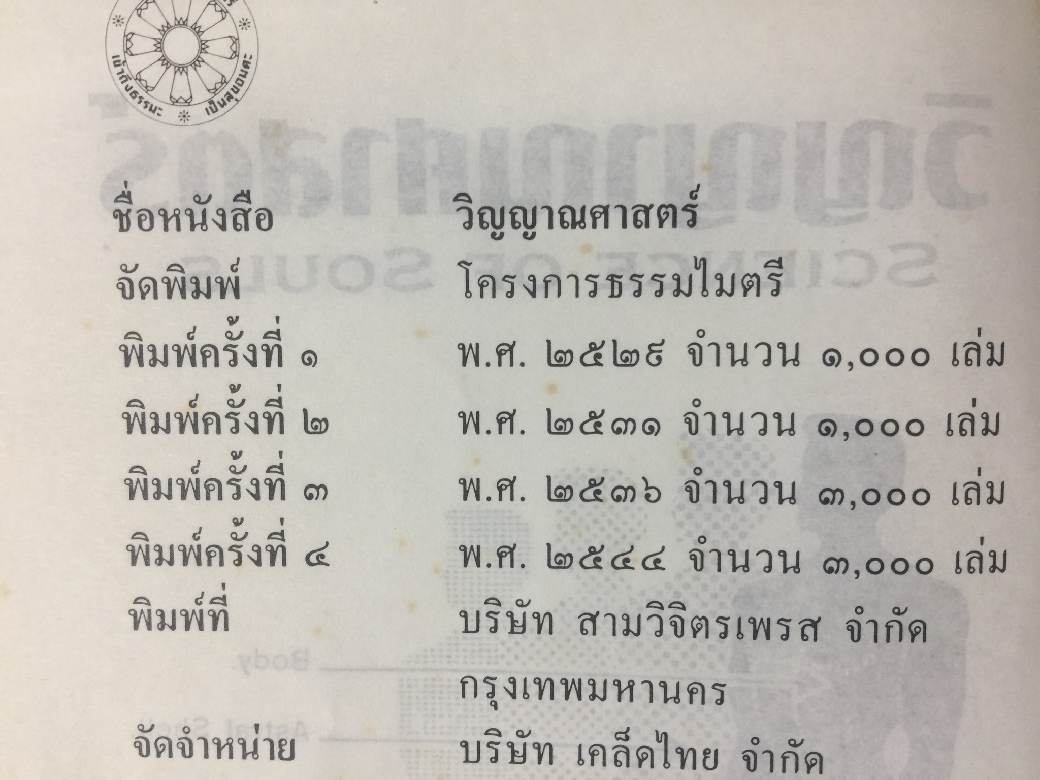 วิญญาณศาสตร์. Science of Souls. ผู้เขียน สมศักดิ์ ตันติวิวัทน์ 0 กก.