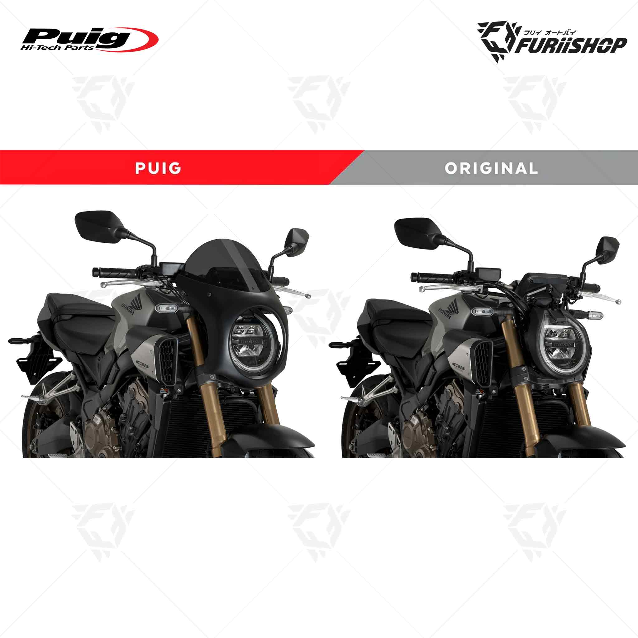 ชิลด์ Retro Black Puig - Windscreen Retro Black (CB650R) for Honda CB650R 2019+