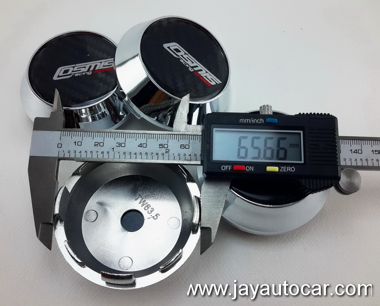 ฝาล้อรถยนต์ แม็กแต่ง ฝาล้อแม็ก ขนาด 63.5 มิล COSMIS RACING WHEELS สีเงิน 1ชุด 4ชิ้น Size 63.5mm.