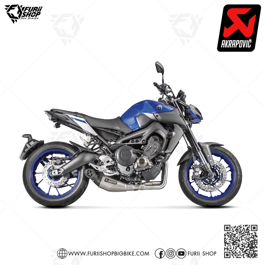 ท่อแต่ง Akrapovic Carbon-Titanium ตัว 3 รู Aluminium Logo Limited : for Yamaha FJ09/MT09 tracer900 2016-2018 & TRACER900GT 2018-2020