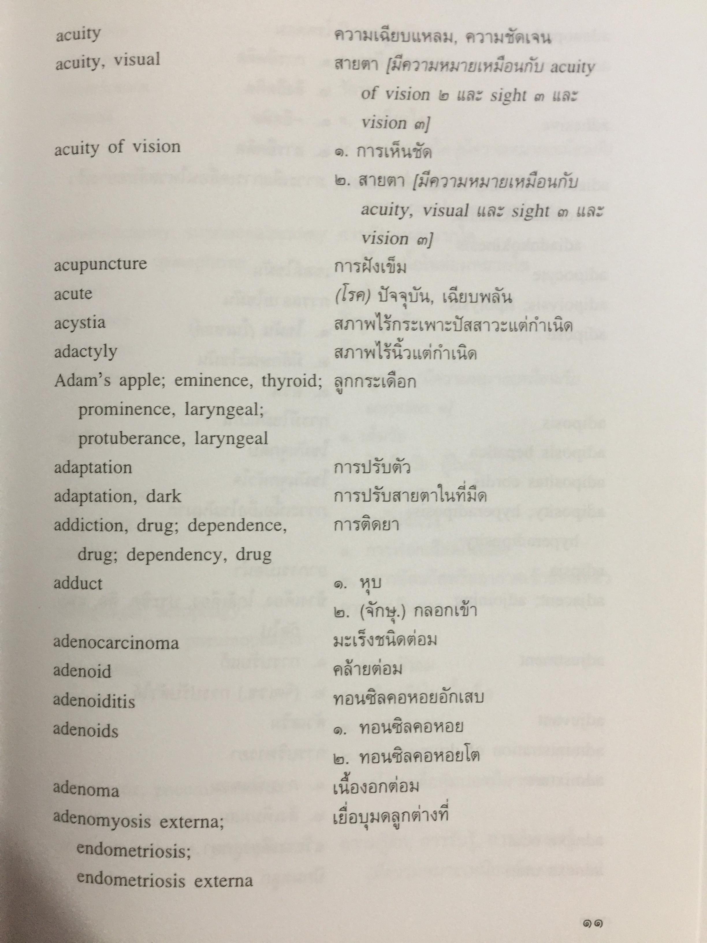 ศัพท์แพทย์ศาสตร์. อังกฤษ-ไทย. ฉบับราชบัณฑิตสถาน 7,500 กรัม