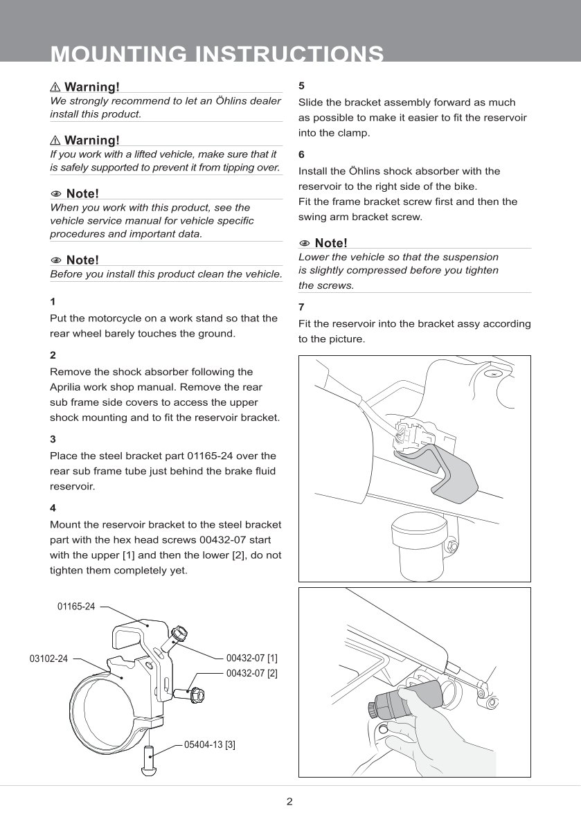 โช๊คหลังแต่ง Ohlins AP660 For Aprilia RS 660 ปี 2021-2022