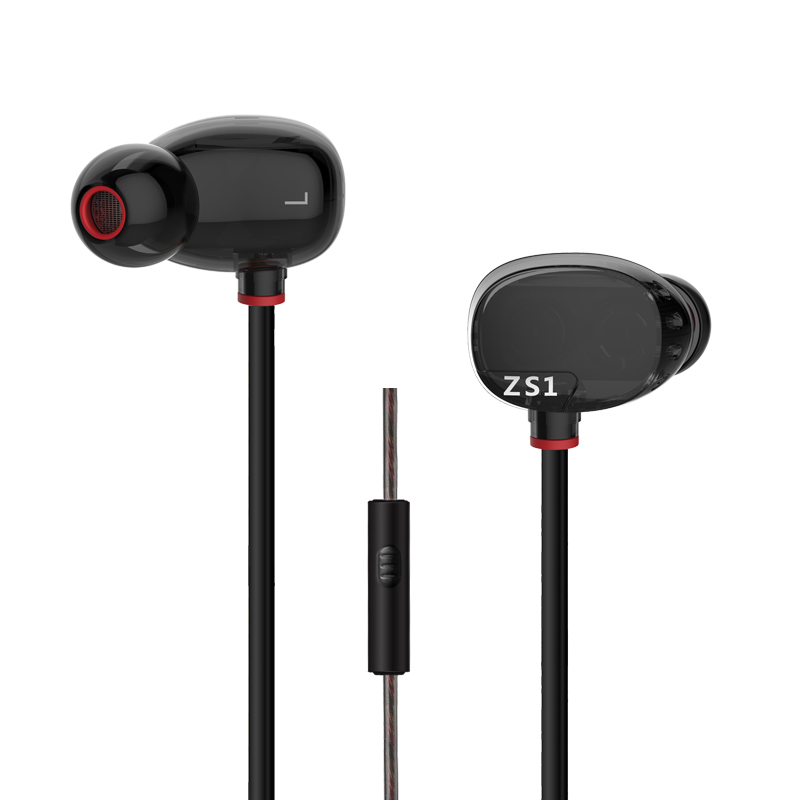 ขาย KZ ZS1 หูฟังมีไมค์ 2ไดร์เวอร์ระดับ Hi-Fi พร้อมสาย 108 coreแบบ LC-OFC