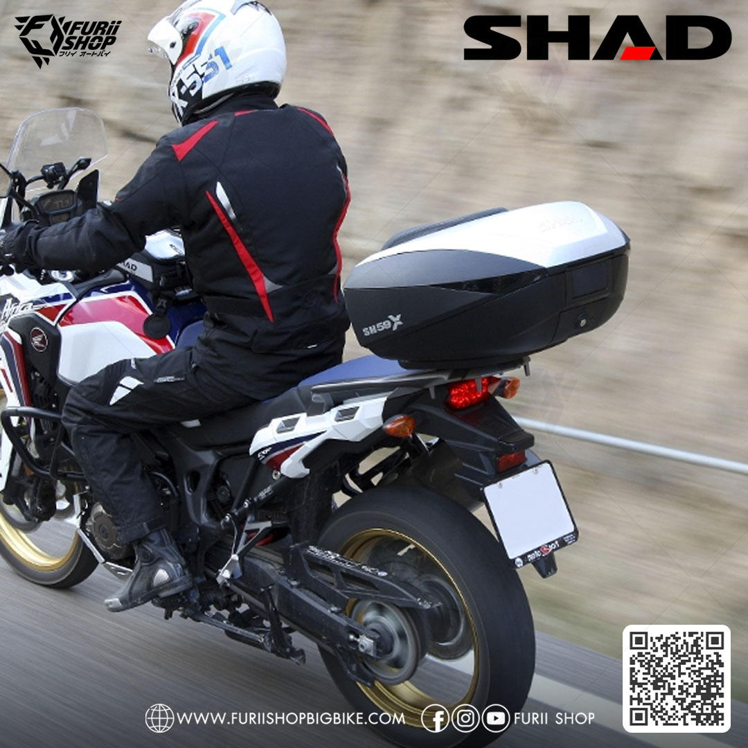 กล่องหลัง SHAD SH59X Aluminium ขนาด 59 ลิตร (สามารถขยายได้ 3 ระดับความจุ)