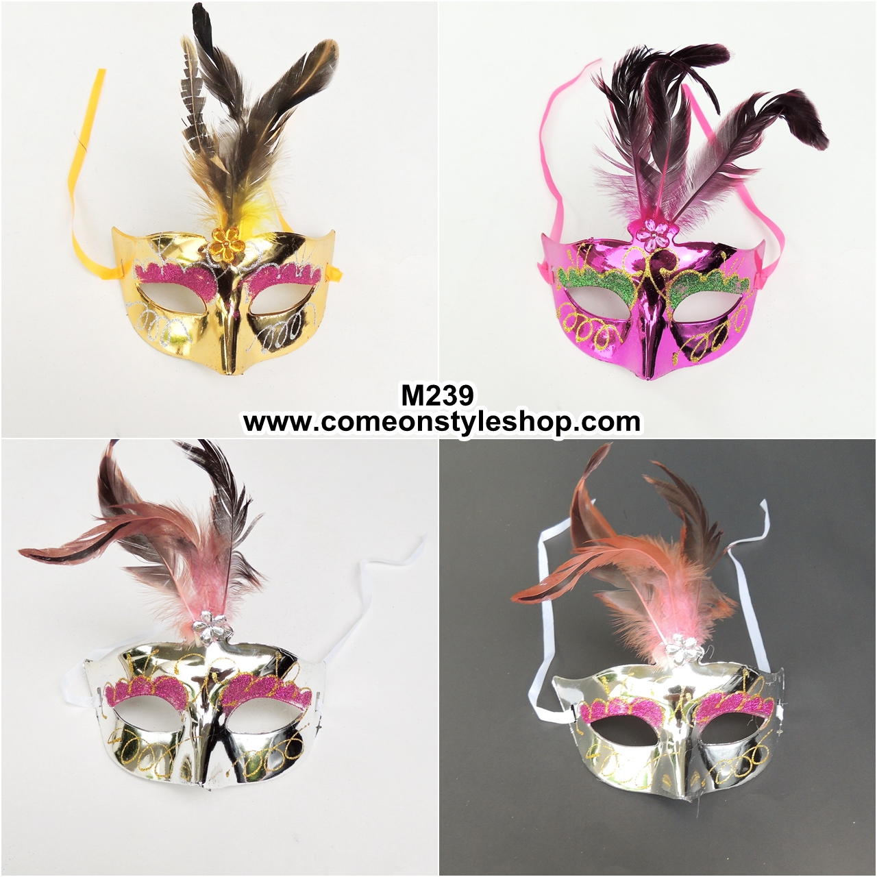 หน้ากากสไตล์คานิวัล carnival ประดับขนนก หน้ากากออกงาน ปาร์ตี้ การแสดงแฟนซี Carnival style classic Venice