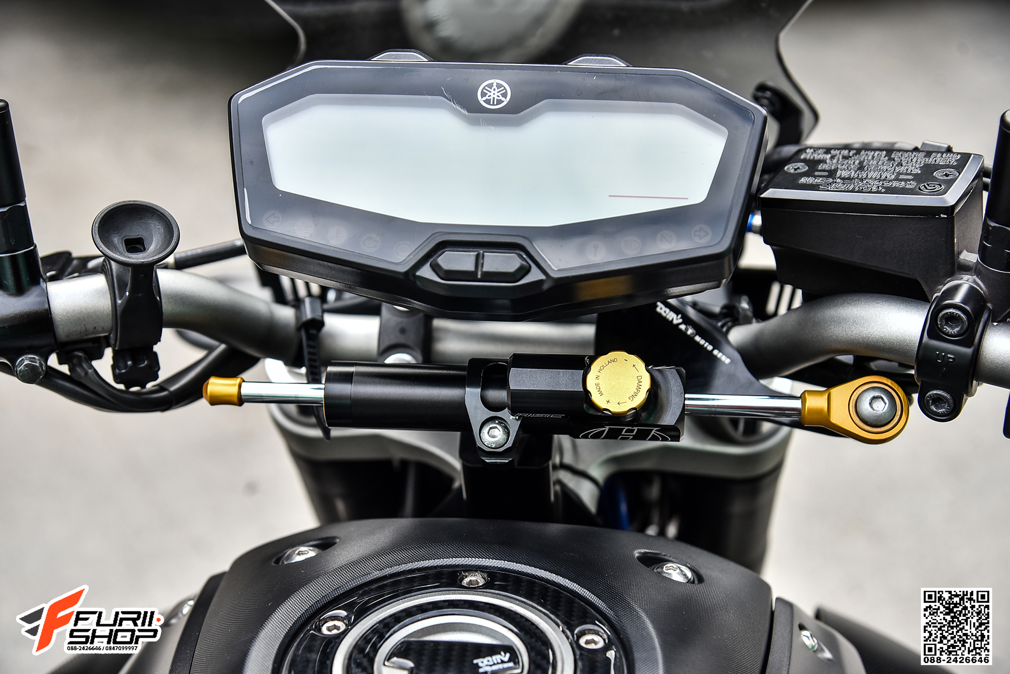 ขาจับกันสะบัด DMV HYPERPRO สีดำ FOR YAMAHA MT07