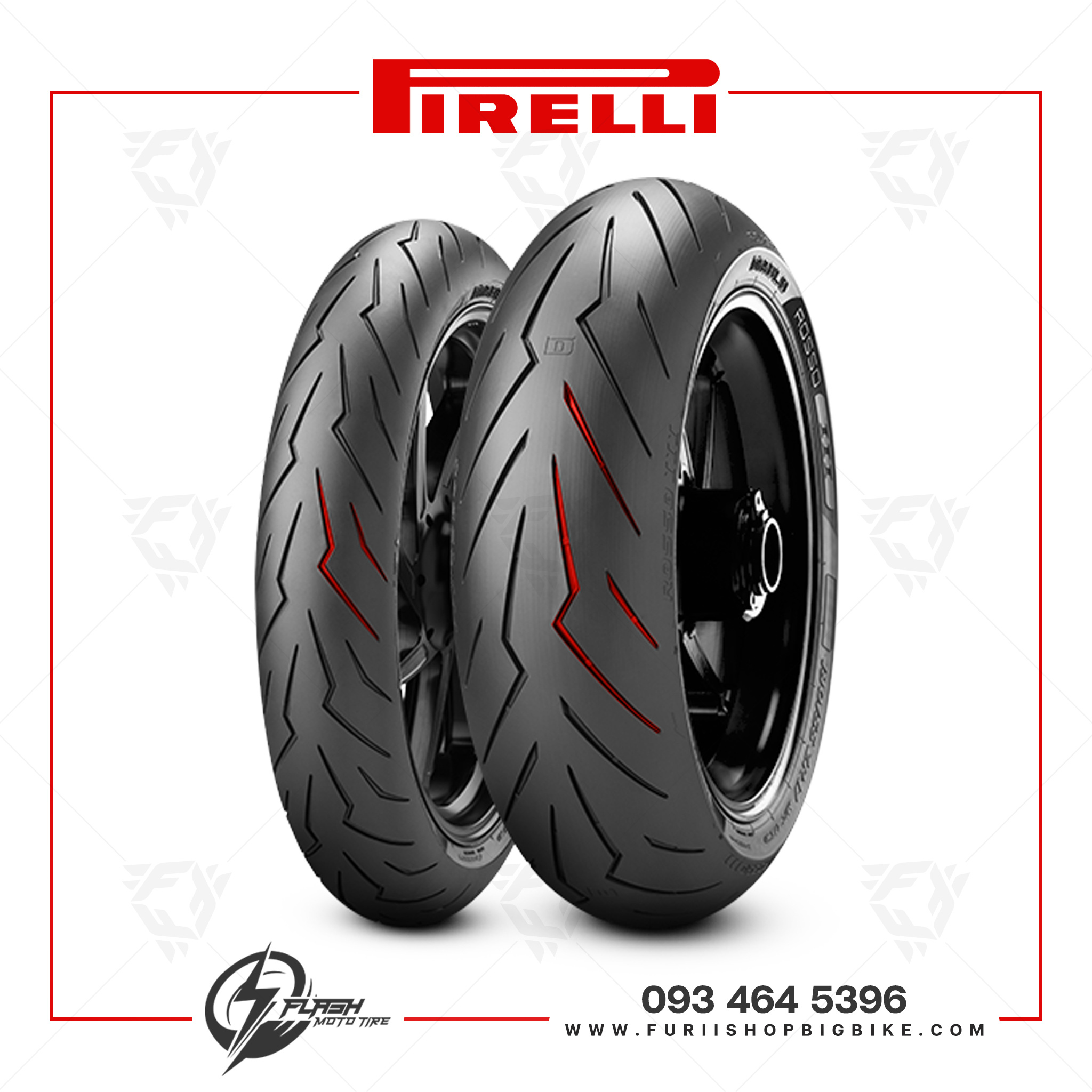 ยางมอเตอร์ไซค์ Pirelli Diablo Rosso III : F 120/70ZR17 + R 180/55ZR17