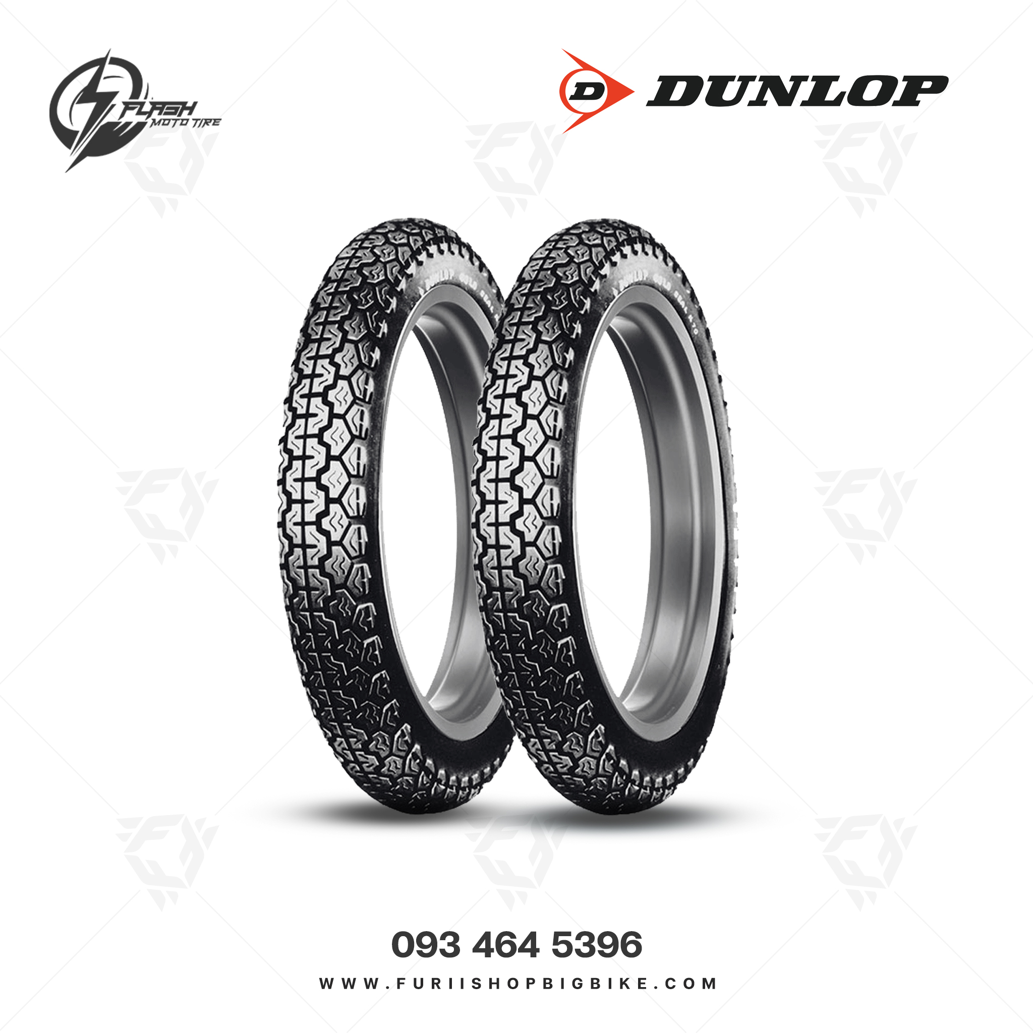 ยางมอเตอร์ไซค์บิ๊กไบค์ DUNLOP K70 : 3.25-19 54P WT Flash Moto Tire