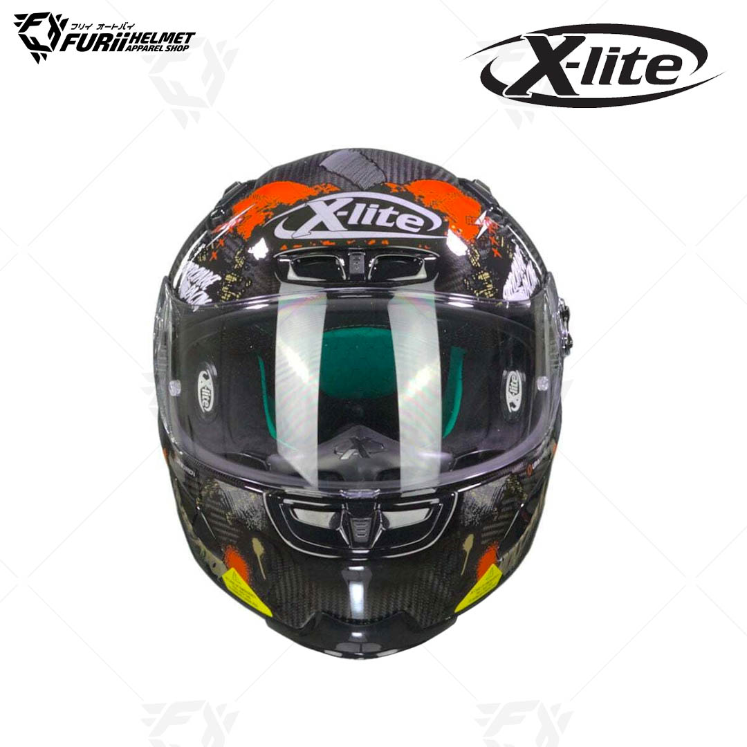 หมวกกันน็อค X-LITE : X-803RS ULTRA CARBON HOLESHOT CARBON35