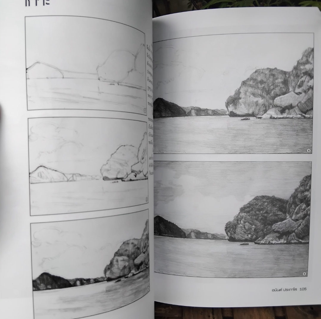 วาดเส้นทิวทัศน์ โดย อนันต์ ประภาโส หนังสือหายากไม่มีพิมพ์เพิ่ม มือ1