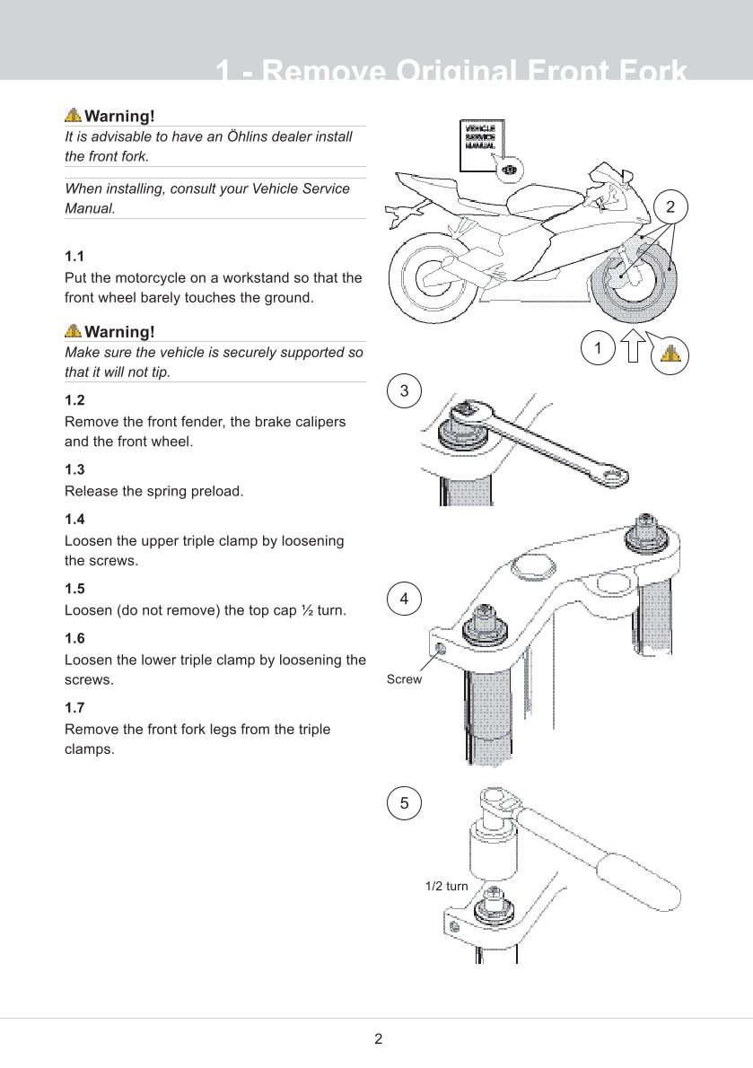 สปริงโช้คหน้า Ohlins FGK234 For Yamaha YZF R1M 2015-2019