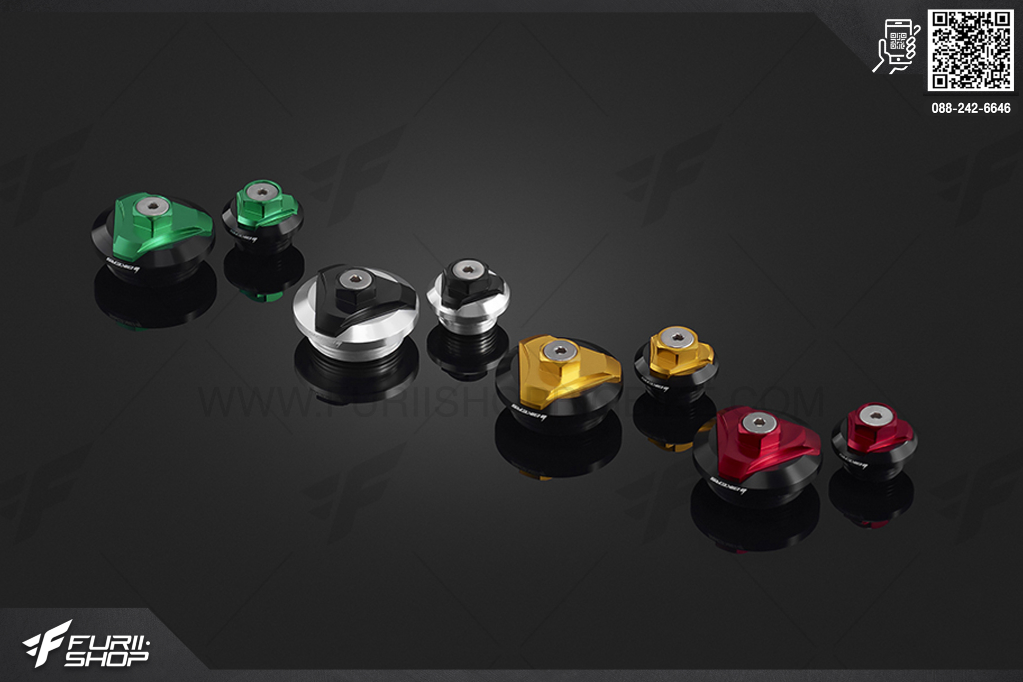 ตัวปิดจานไฟ ตัวใหญ่-ตัวเล็ก (Generator Cover Caps) Bikers Kawasaki Z250SL ABS