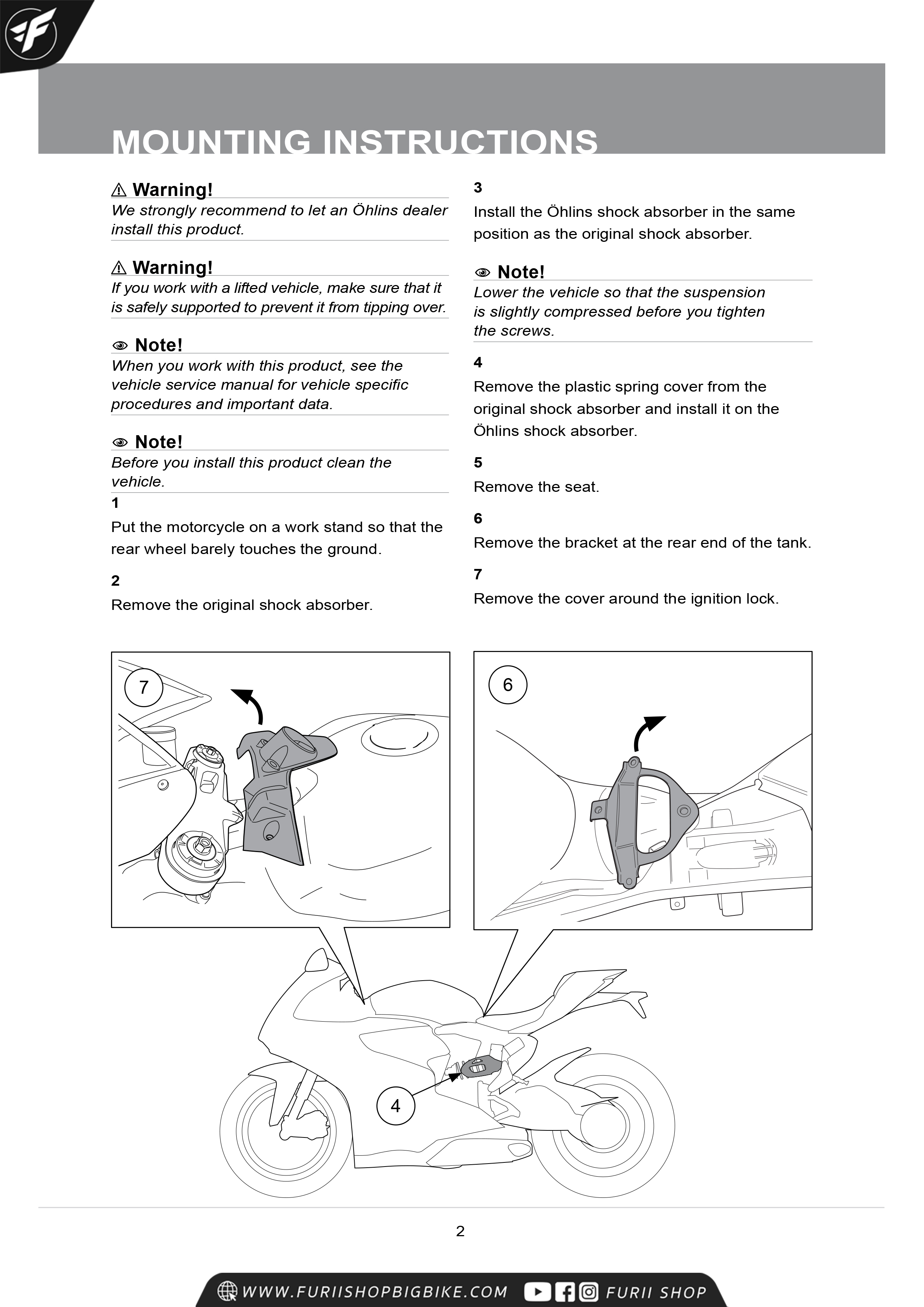 โช๊คหลัง OHLINS Sweden DU469 For Ducati Panigale 899, 959