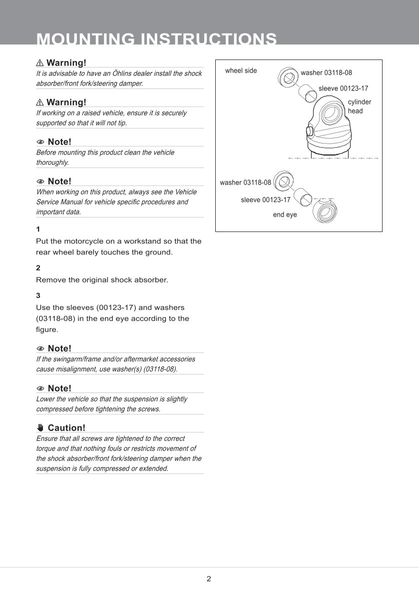 โช๊คหลังแต่ง Ohlins HD044 For Harley-Davidson FL Touring (Road King, Street Glide, Electra Glide etc) 2014-2024