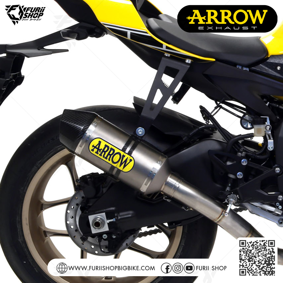 ท่อมอเตอร์ไซค์ Arrow Slip on Titanium-Carbon : for Yamaha YZF R1/R1M 2020-2023
