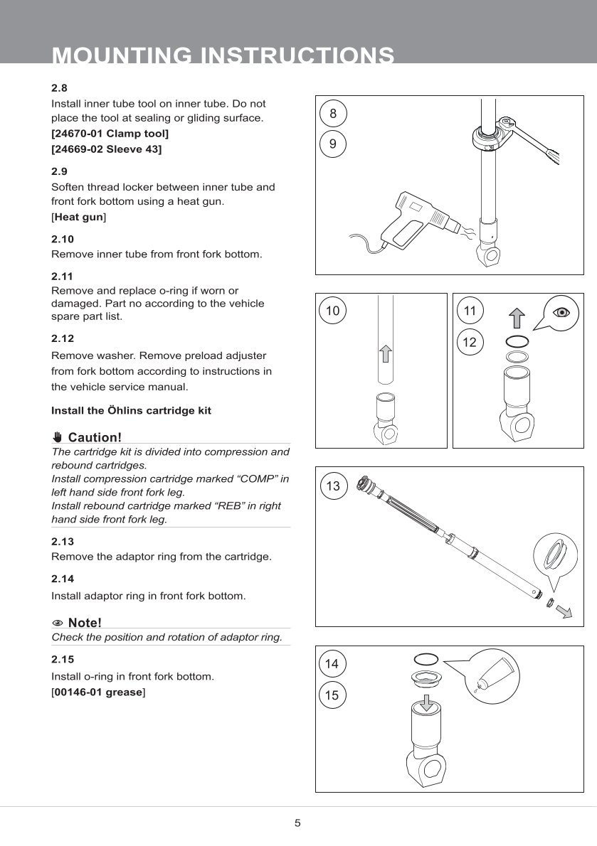 สปริงโช้คหน้า Ohlins FKS520 For Triumph Thruxton R 2016-2019