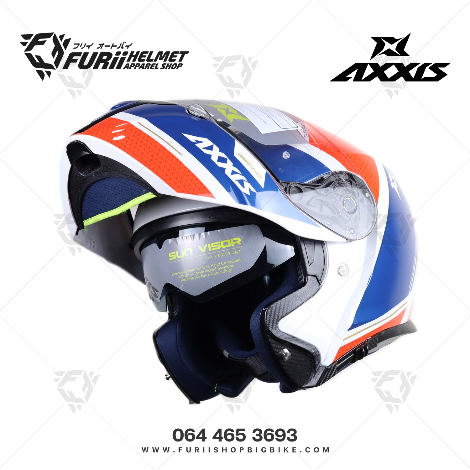 หมวกกันน็อคยกคาง AXXIS Gecko Modlar Bobs D5 Red Purple (สีเงิน)