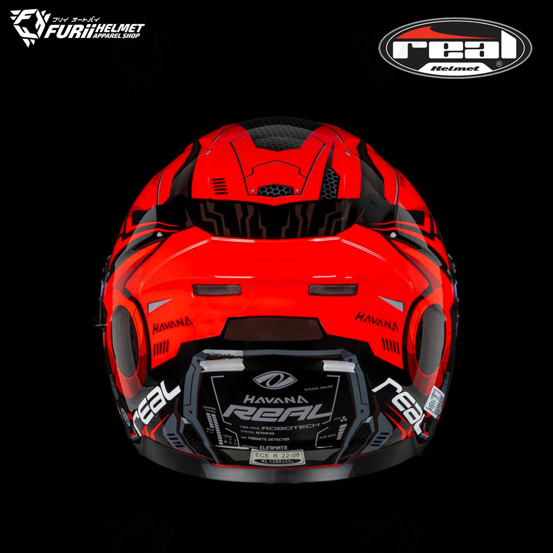 หมวกกันน็อค Real : HAVANA ROBOTECH BLACK/RED