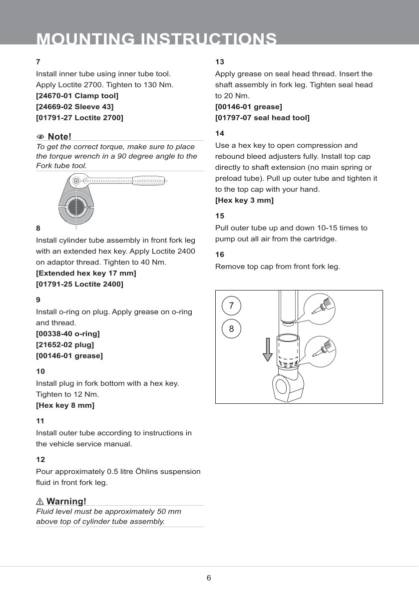 สปริงโช้คหน้า Ohlins FGK241 For Honda CBR1000RR-R 2020-2023