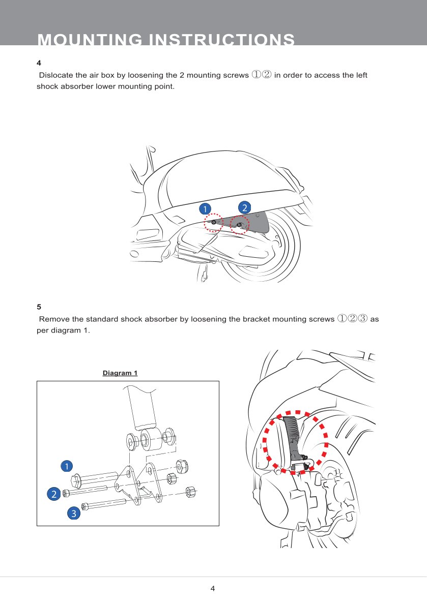 โช๊คหลังแต่ง Ohlins PI913 For Vespa GTS150/GTS300 ปี 2019-2023