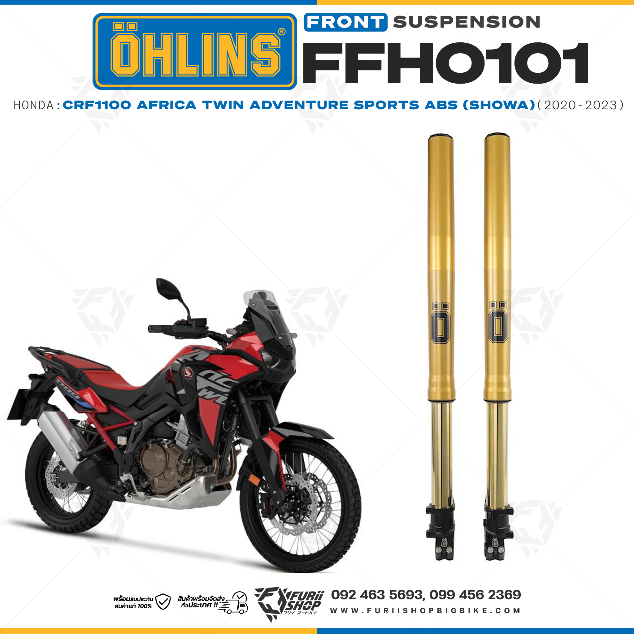 โช้คหน้า OHLINS FFHO101 FOR Honda CRF1100 Africa Twin Adventure Sports ABS (Showa) 2020-2023