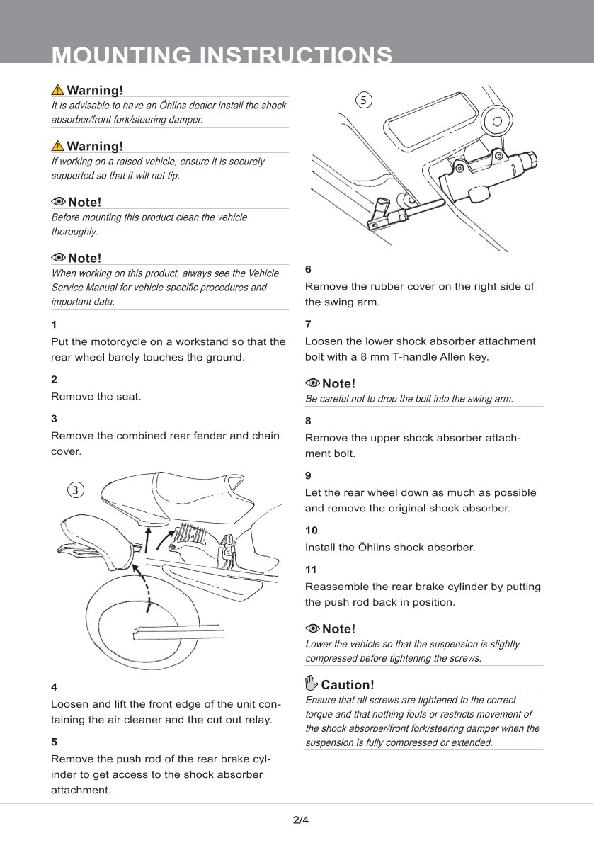 โช๊คหลังแต่ง Ohlins DU321 For Ducati Monster 750 ปี 2002