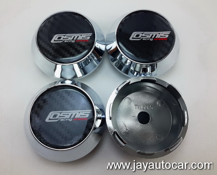 ฝาล้อรถยนต์ แม็กแต่ง ฝาล้อแม็ก ขนาด 63.5 มิล COSMIS RACING WHEELS สีเงิน 1ชุด 4ชิ้น Size 63.5mm.