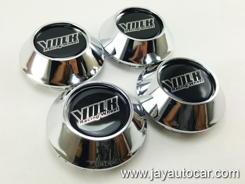 ฝาล้อรถยนต์ แม็กแต่ง สำหรับ ล้อแม็ก VOLK สีเงิน ขนาด 60 มิล 1ชุด 4ชิ้น สวยๆ