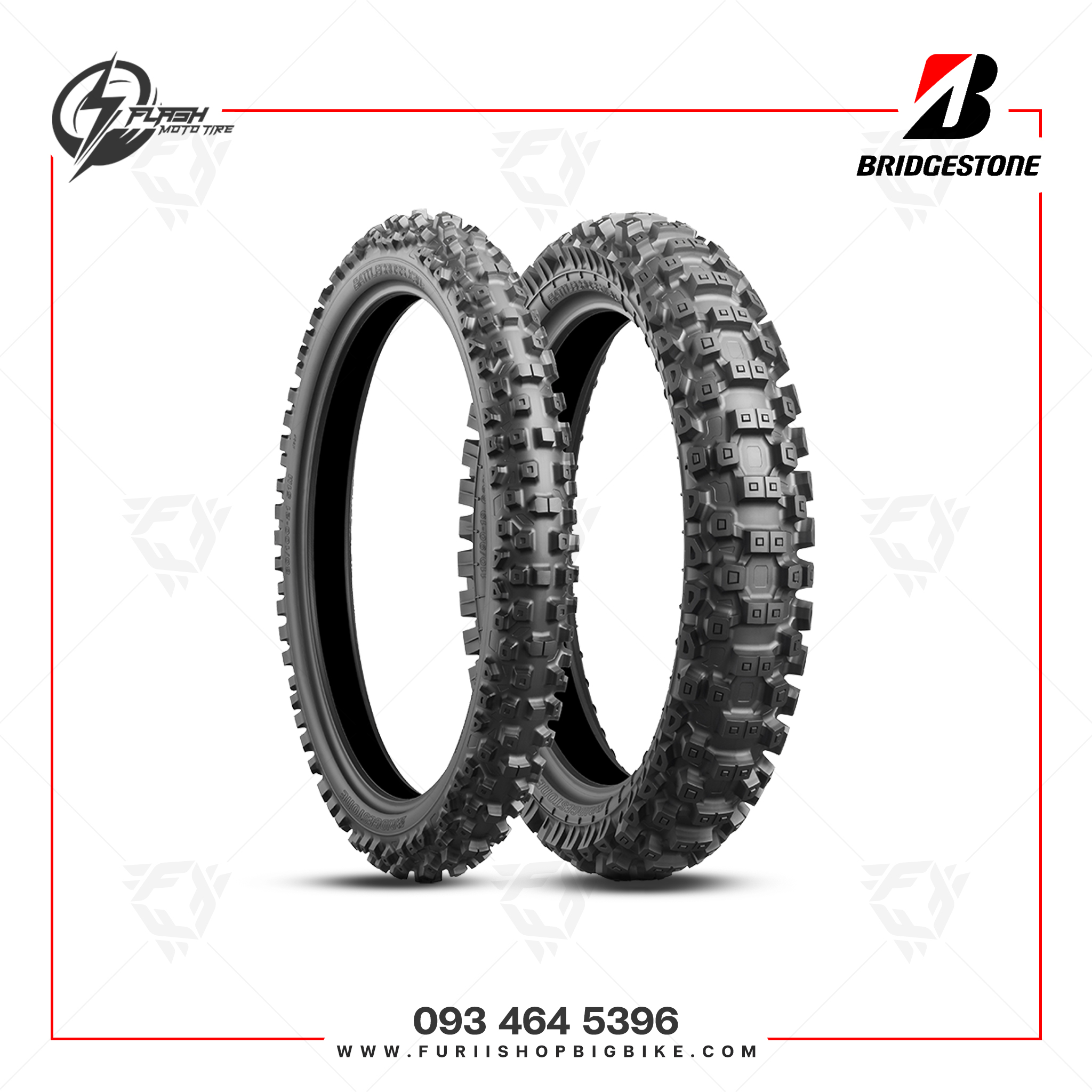 ยางมอเตอร์ไซค์ Bridgestone BattleCross X30 : F 80/100-21 + R 100/100-18