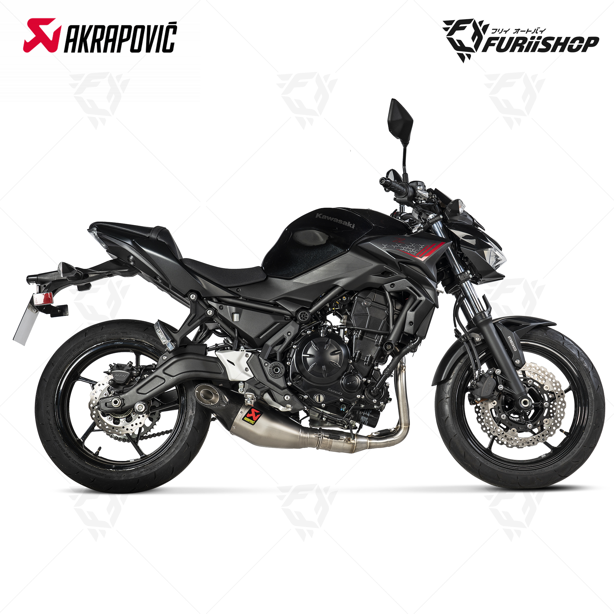 ท่อมอเตอร์ไซค์ Akrapovic Slip on - Titanium-Carbon : for Kawasaki Z650RS 2022
