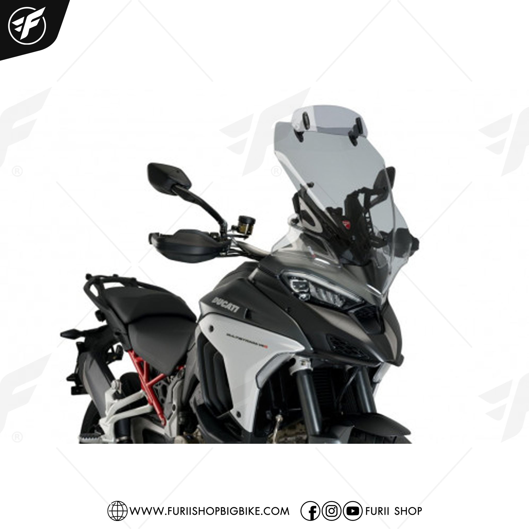 ชิวหน้า PUIG WINDSHIELD TOURING 2 STEPS Smoke (ควันอ่อน) FOR Ducati Multistrada V4/V4S 2021-2022