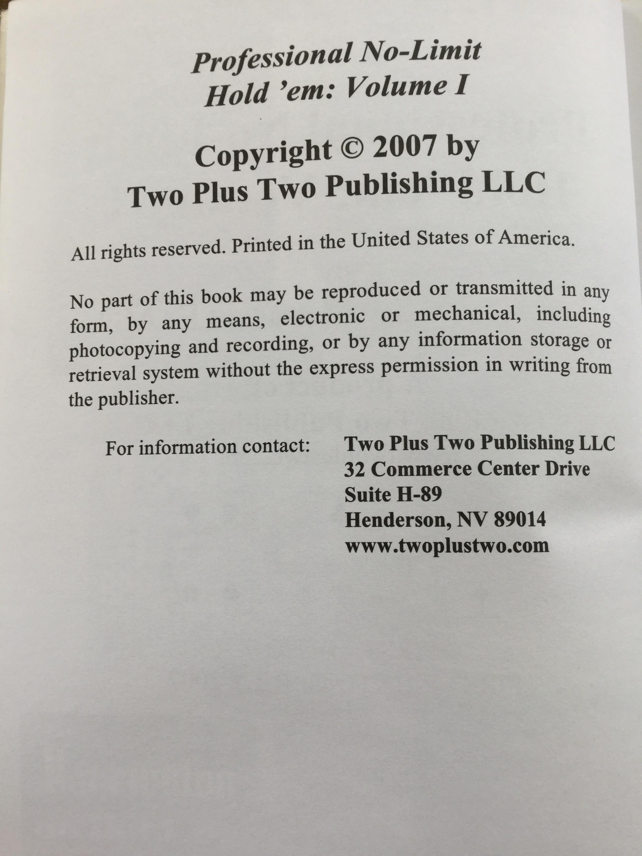 PROFESSIONAL NO-LIMIT HOLD ' EM. 0 กก.