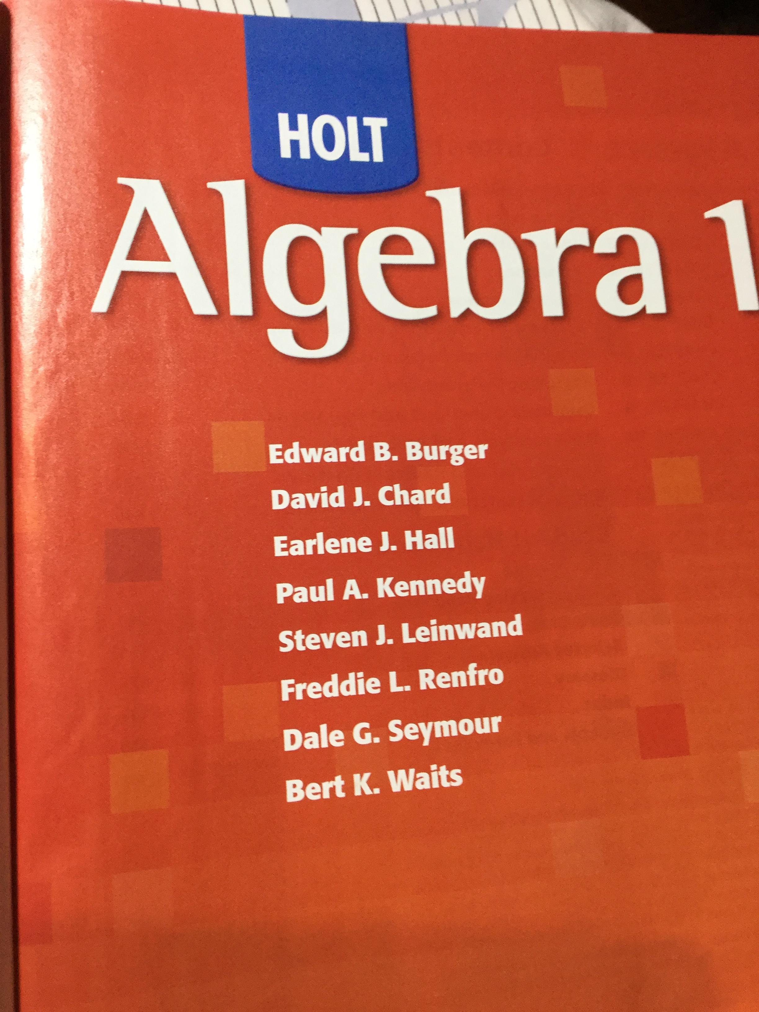 ALGEBRA 1. ผู้เขียน BURGER และคณะ โดย HOLT 0 กก.