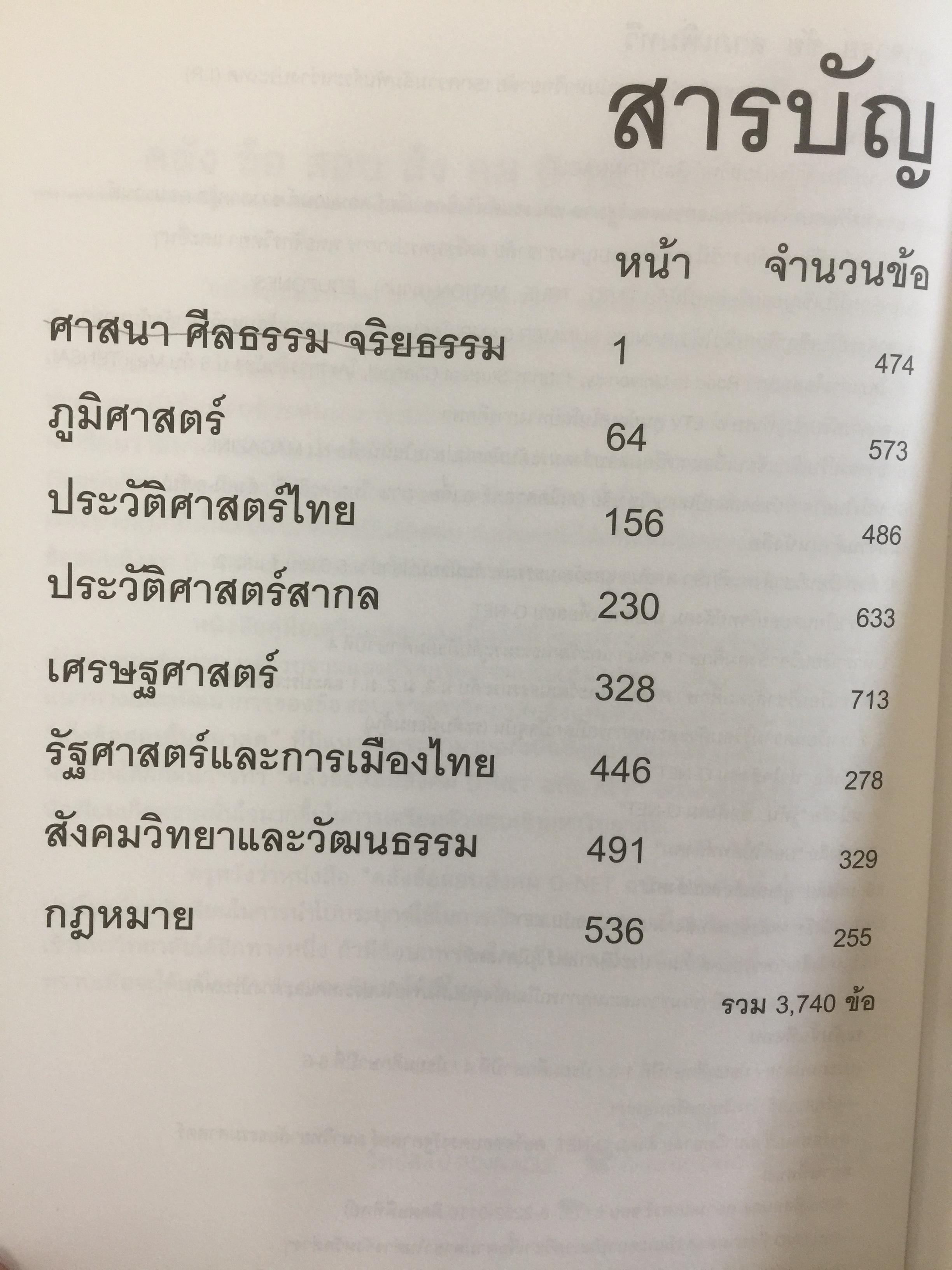 คลังข้อสอบสังคม O-NET ฉบับ KEY สังคมศึกษา ศาสนา และวัฒนธรรม โตย ชัย ลาภเพิ่มทวี 2,800 กรัม