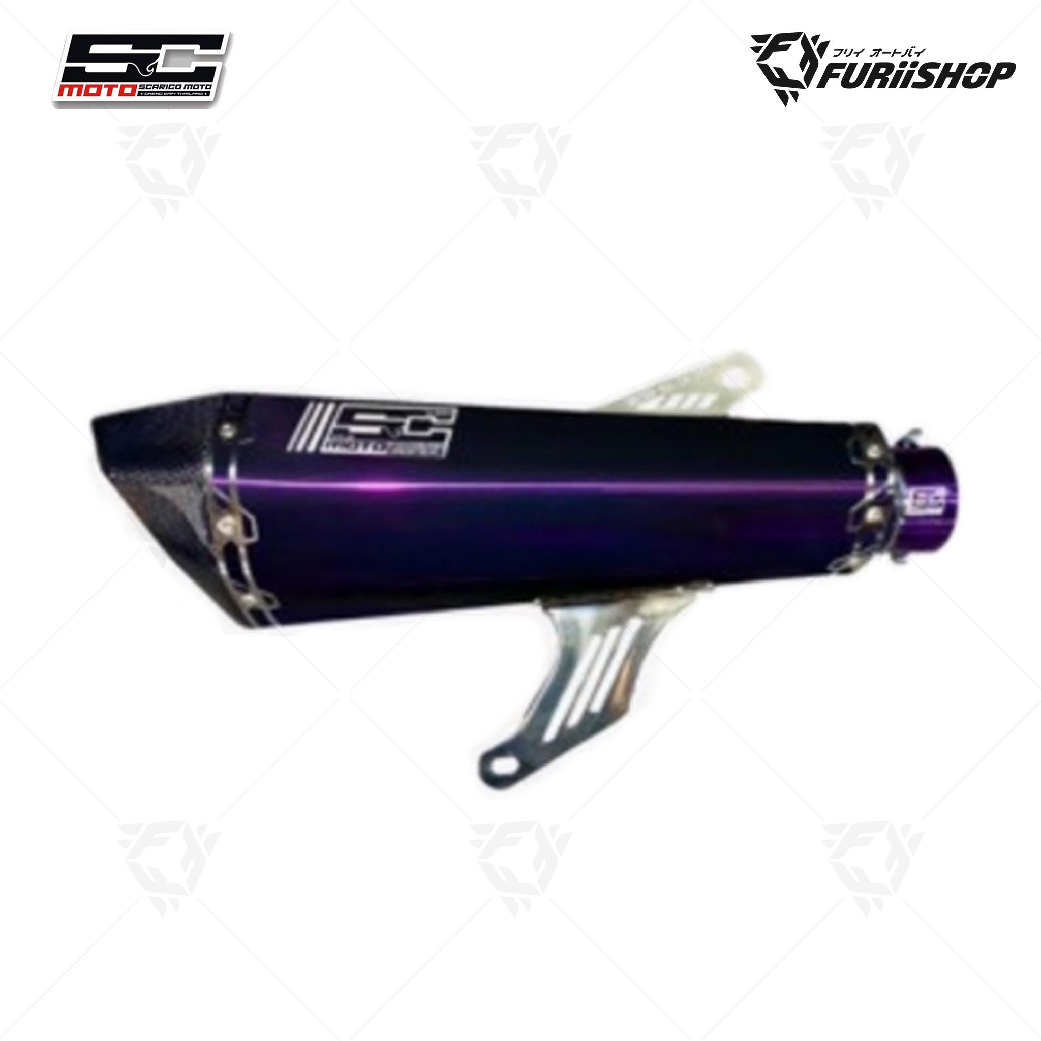 ท่อไอเสีย Slip-On SC MOTO รุ่น SM+ SD-3 VIOLET SHINY สีเงา - ม่วง