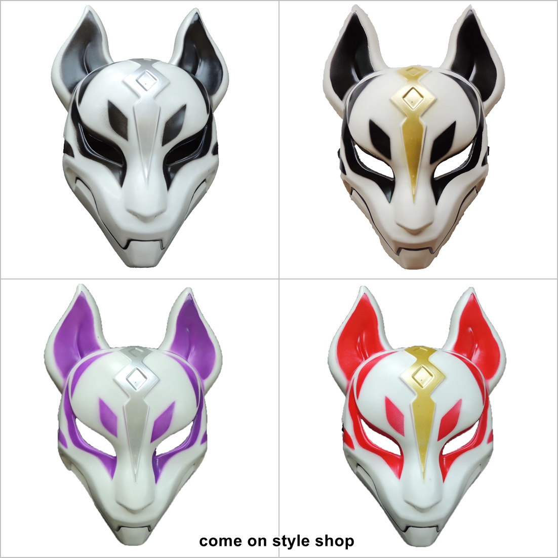 หน้ากากญี่ปุ่น หน้ากากจิ้งจอก คิตสึเนะ Kitsune หน้ากากคอสเพลย์ การแสดง งานคุณภาพ Japanese Fox Kitsune Cosplay Fancy Party Mask M276