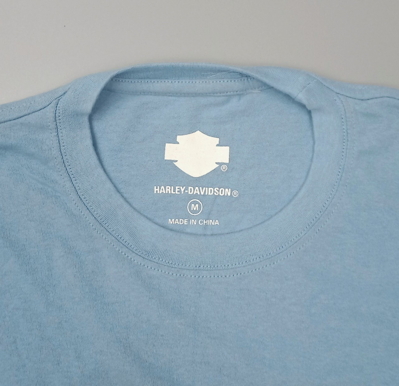 เสื้อยืดแขนสั้น H-D ลายกระโหลก #04 ฟ้าอ่อน M,XL